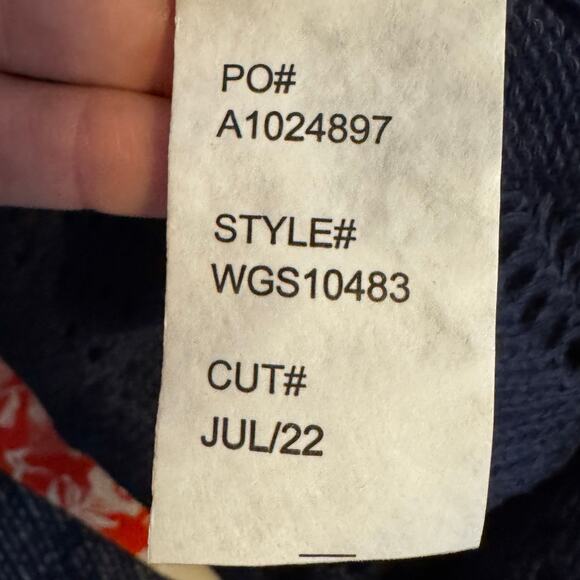 Market & Spruce Cecily Pointelle Open Duster Cardigan Blue NWT Size Small - Picture 10 of 10